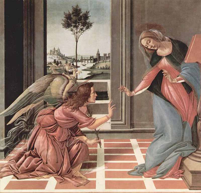 Благовещение. Сандро Боттичелли. 1489—1490. Уффици, Флоренция.