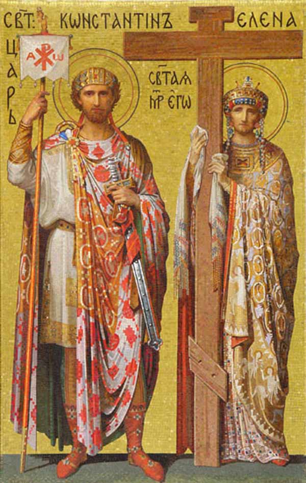 Равноапостольные Константин и Елена. Мозаика Исаакиевского собора, Санкт-Петербург.