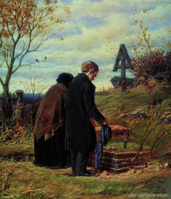Старики - родители на могиле сына. Перов В.Г. 1874.