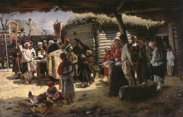 Молебен на Пасху. Маковский Владимир Егорович  (1887-1988).