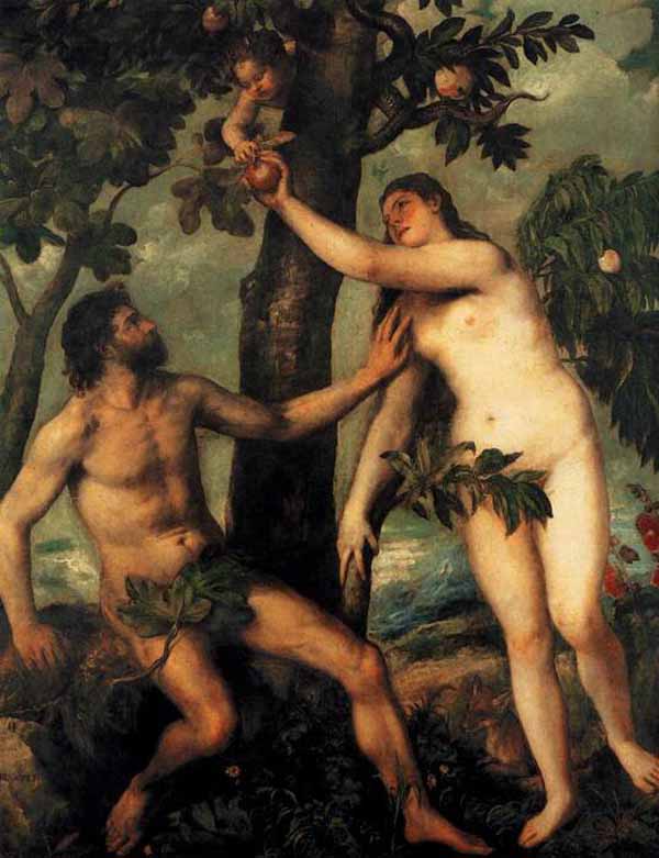 Адам и Ева. Тициан, 1550 г.