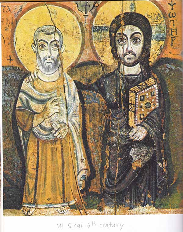 Христос с Апостолом Петром. Икона. Монастырь Св. Екатерины, Синай. 6 в.