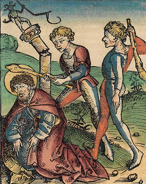 Мученичество апостола Фаддея (Нюрнбергская хроника, 1493 год).