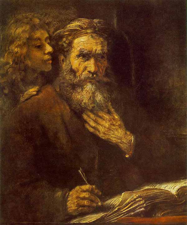 Евангелист Матфей и Ангел. Рембрант. 1661г.
