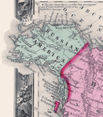 1860 Russian America Map 1733-1867