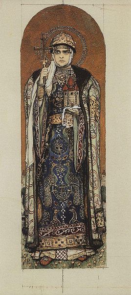 V.M. Vasnetsov. Princess Olga holds a picture of the temple built by it